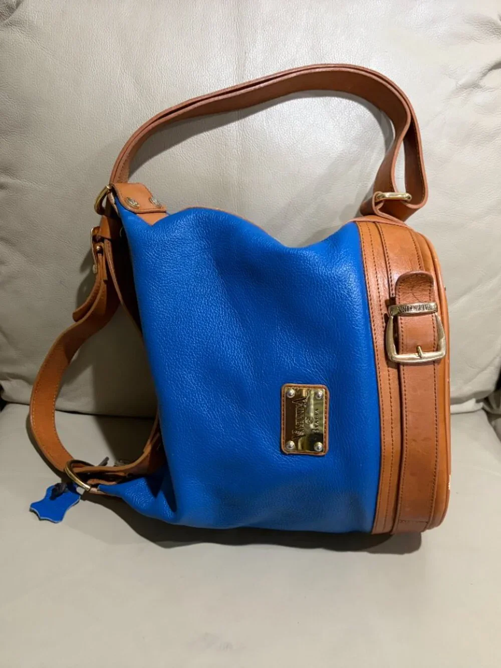 Valentina Italia blue leather bucket bag (Preowned)